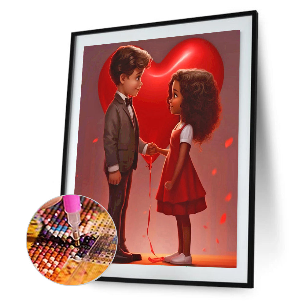 Valentine'S Day Kids - Full Round Drill Diamond Painting 30*40CM