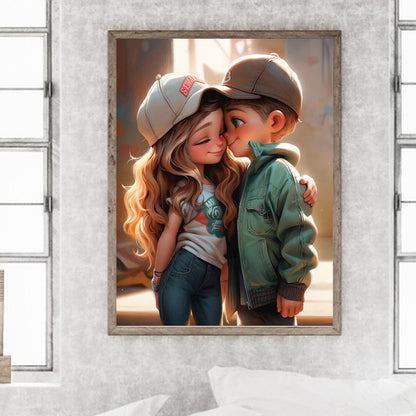 Valentine'S Day Kids - Full Round Drill Diamond Painting 30*40CM