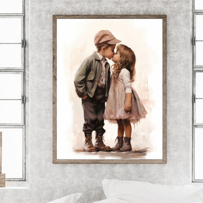 Valentine'S Day Kids - Full Round Drill Diamond Painting 30*40CM