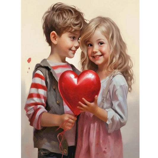 Valentine'S Day Kids - Full Round Drill Diamond Painting 30*40CM