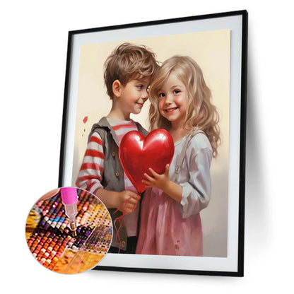 Valentine'S Day Kids - Full Round Drill Diamond Painting 30*40CM