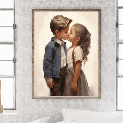 Valentine'S Day Kids - Full Round Drill Diamond Painting 30*40CM