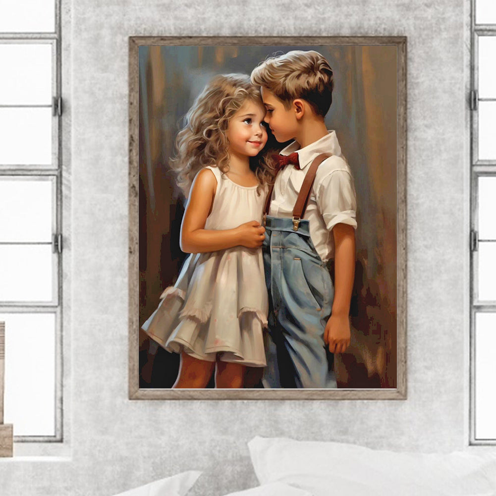 Valentine'S Day Kids - Full Round Drill Diamond Painting 30*40CM