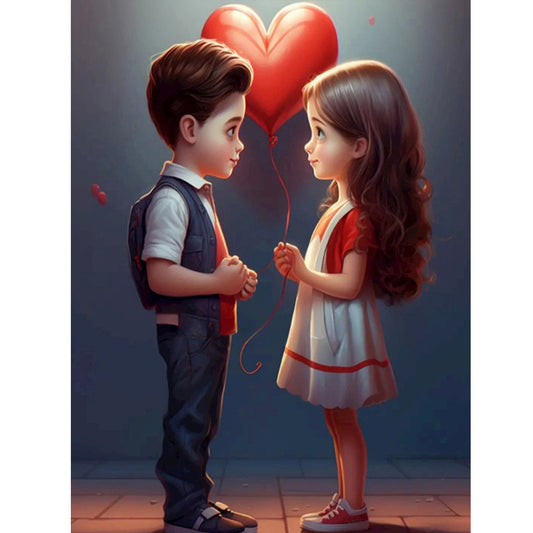 Valentine'S Day Kids - Full Round Drill Diamond Painting 30*40CM