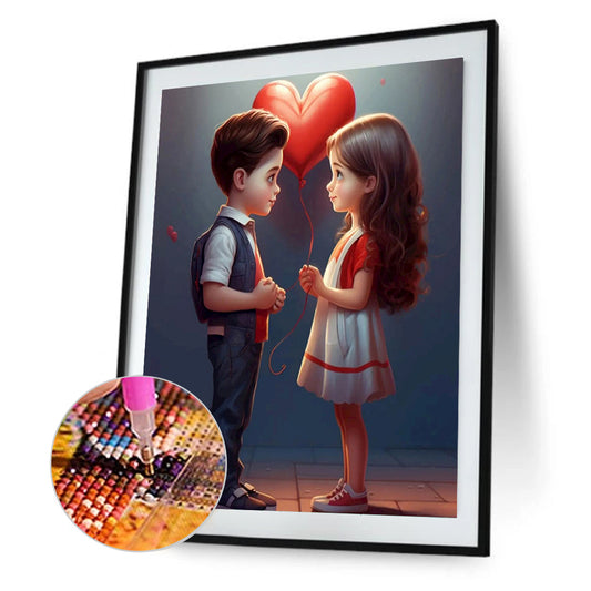 Valentine'S Day Kids - Full Round Drill Diamond Painting 30*40CM
