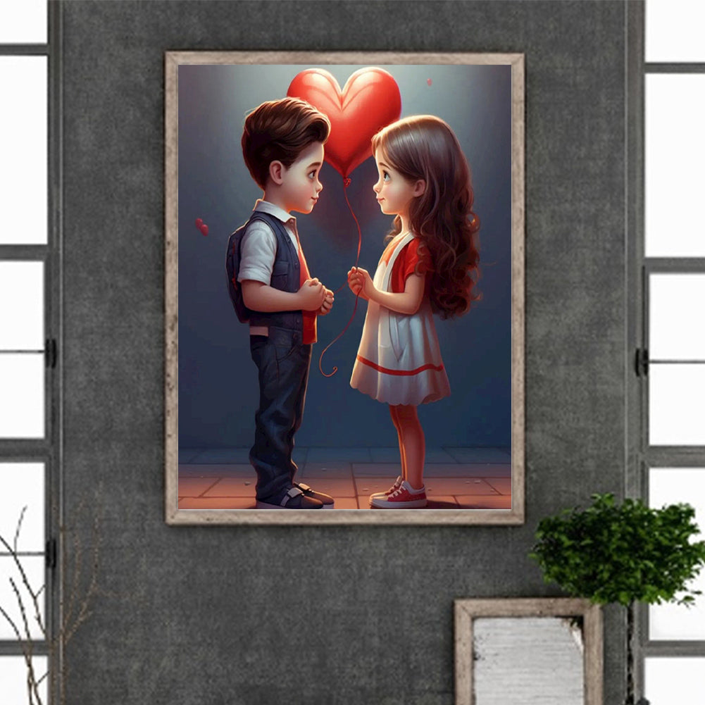 Valentine'S Day Kids - Full Round Drill Diamond Painting 30*40CM