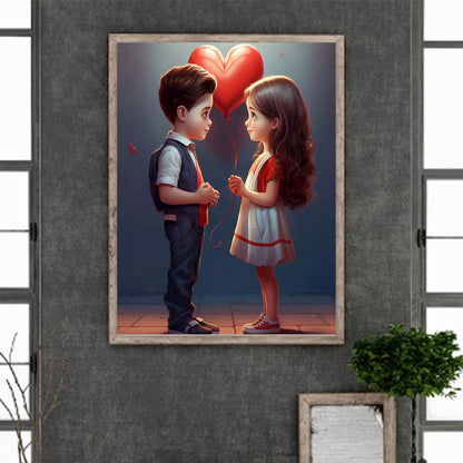 Valentine'S Day Kids - Full Round Drill Diamond Painting 30*40CM