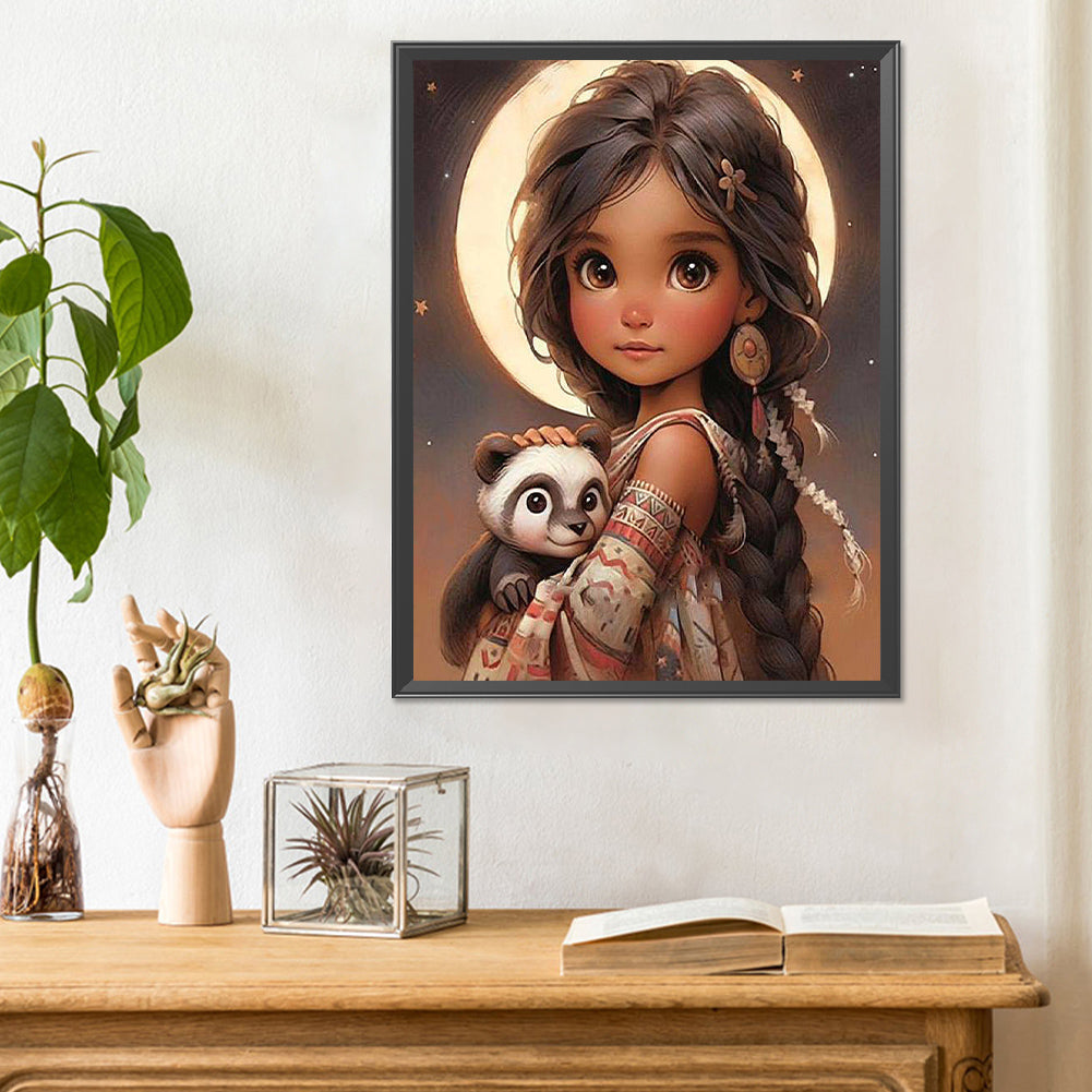 Big Eyed Little Girl - Full Round Drill Diamond Painting 30*40CM