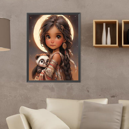 Big Eyed Little Girl - Full Round Drill Diamond Painting 30*40CM