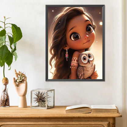 Big Eyed Little Girl - Full Round Drill Diamond Painting 30*40CM