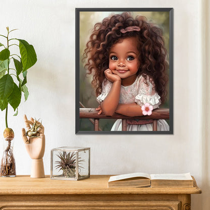 Big Eyed Little Girl - Full Round Drill Diamond Painting 30*40CM