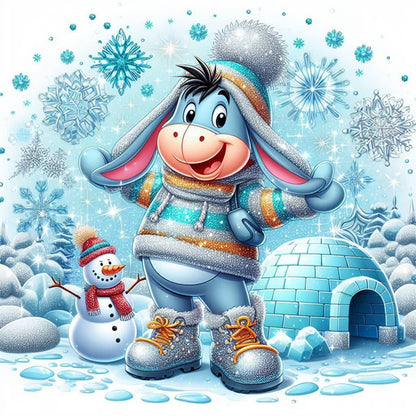 Winter Eeyore - 11CT Stamped Cross Stitch 40*40CM