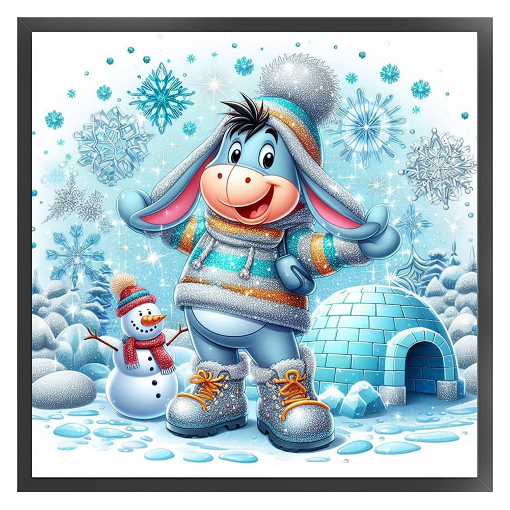 Winter Eeyore - 11CT Stamped Cross Stitch 40*40CM