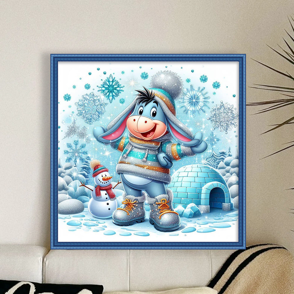 Winter Eeyore - 11CT Stamped Cross Stitch 40*40CM