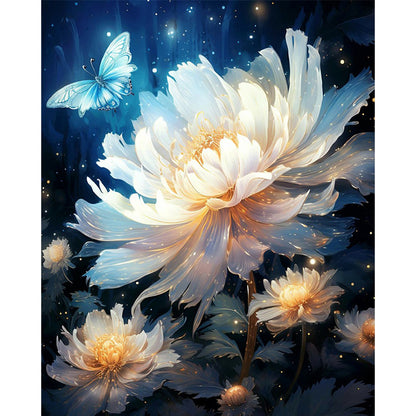 Glowing Chrysanthemum - 11CT Stamped Cross Stitch 40*50CM