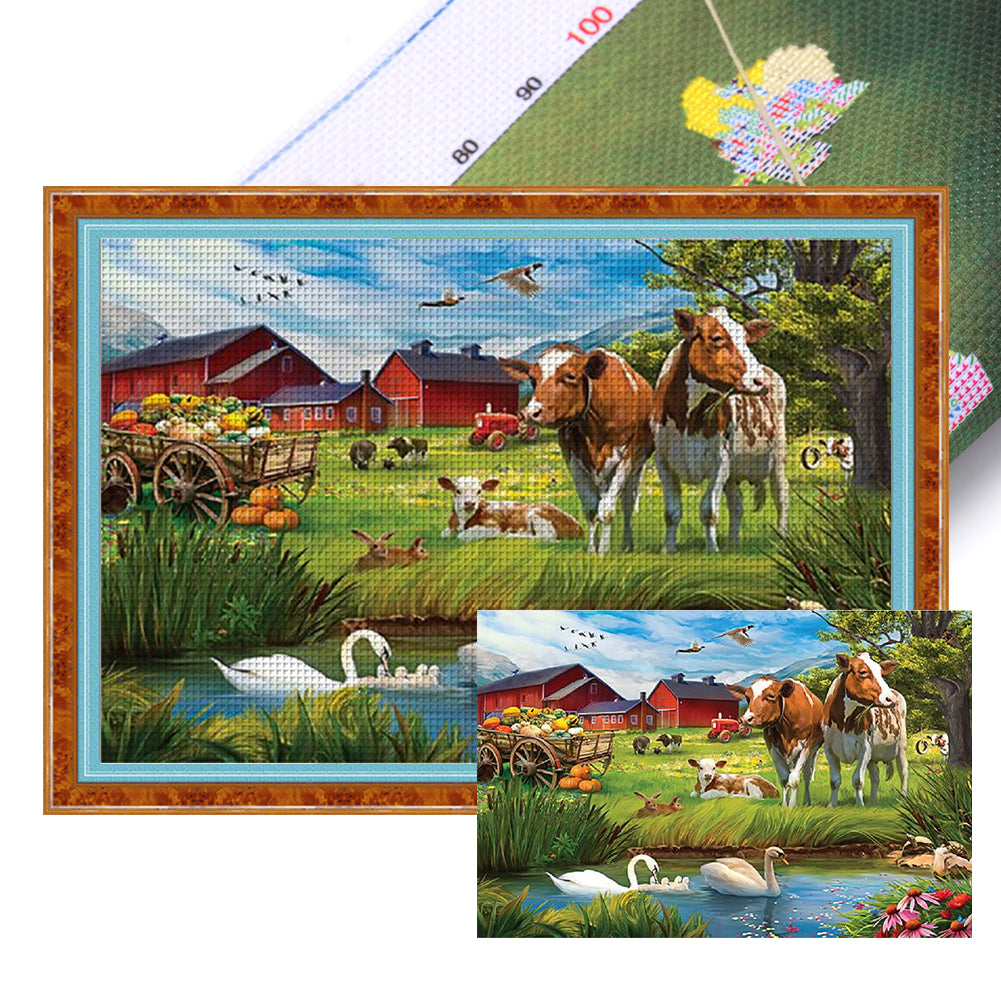 Farm - 11CT Stamped Cross Stitch 70*50CM