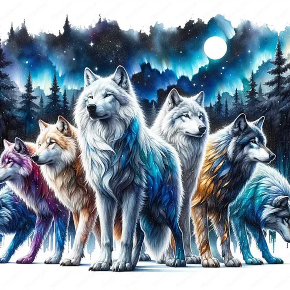 Wolf Pack - Full Round Drill Diamond Painting 50*50CM