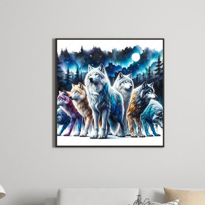 Wolf Pack - Full Round Drill Diamond Painting 50*50CM