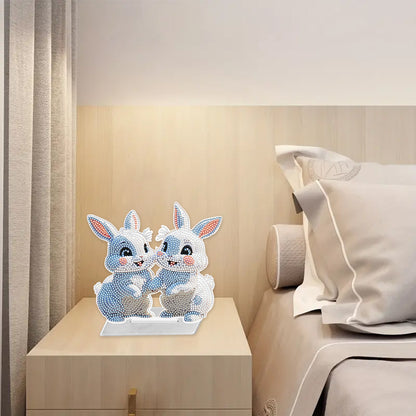 5D DIY Acrylic Rabbit Desktop Diamond Art Kits for Home Office Decor (Rabbit)