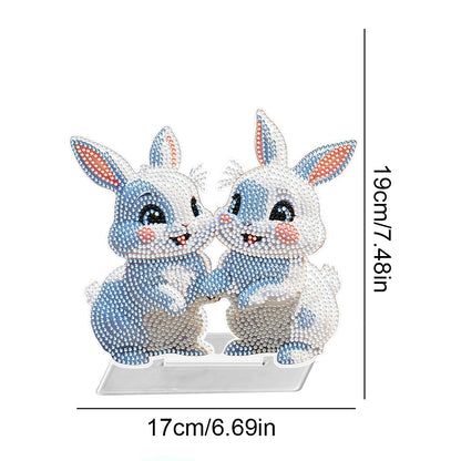 5D DIY Acrylic Rabbit Desktop Diamond Art Kits for Home Office Decor (Rabbit)