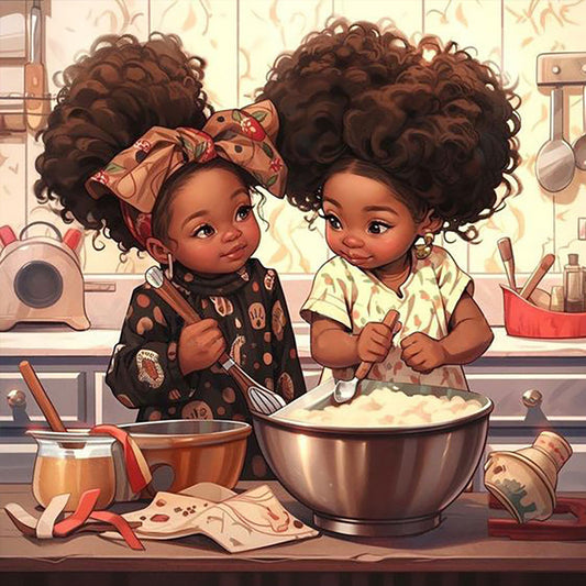 Cartoon Black Man - Full Round Drill Diamond Painting 40*40CM