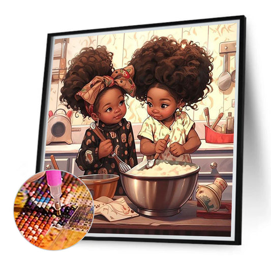 Cartoon Black Man - Full Round Drill Diamond Painting 40*40CM