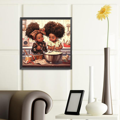 Cartoon Black Man - Full Round Drill Diamond Painting 40*40CM