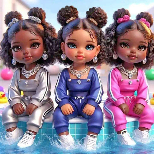 Cartoon Black Man - Full Round Drill Diamond Painting 40*40CM