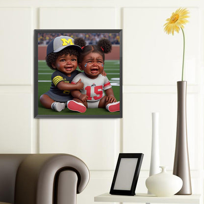Cartoon Black Man - Full Round Drill Diamond Painting 40*40CM