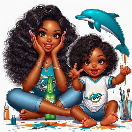 Cartoon Black Man - Full Round Drill Diamond Painting 40*40CM