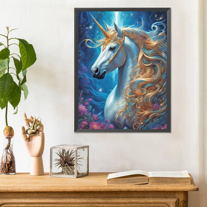 Unicorn In Flower - Full Round Drill Diamond Painting 30*40CM