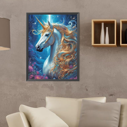 Unicorn In Flower - Full Round Drill Diamond Painting 30*40CM