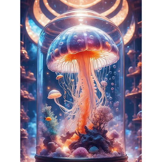 Fantasy Jellyfish In A Jar - Full Round Drill Diamond Painting 30*40CM