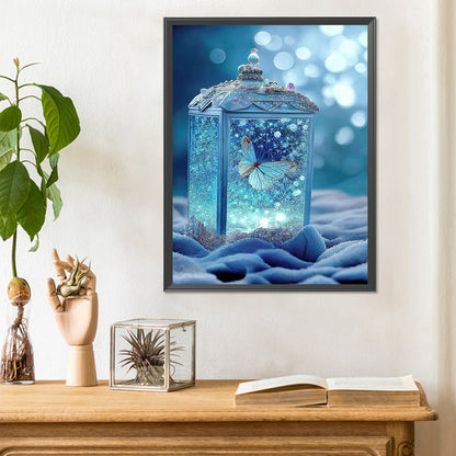 Beautiful Blue Butterfly In Jar - Full Round Drill Diamond Painting 30*40CM