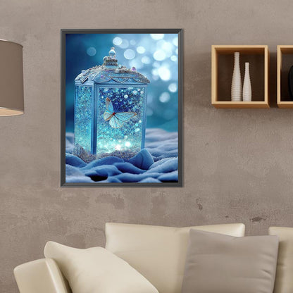 Beautiful Blue Butterfly In Jar - Full Round Drill Diamond Painting 30*40CM