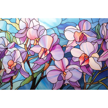 Glass Painting-Phalaenopsis - 11CT Stamped Cross Stitch 60*40CM