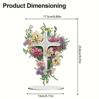 Special Shaped Flower Cross Desktop Diamond Art Kits Bedroom Table Decoration