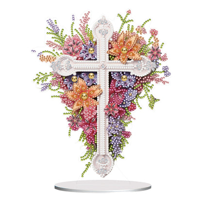 Special Shaped Flower Cross Desktop Diamond Art Kits Bedroom Table Decoration