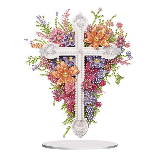 Special Shaped Flower Cross Desktop Diamond Art Kits Bedroom Table Decoration