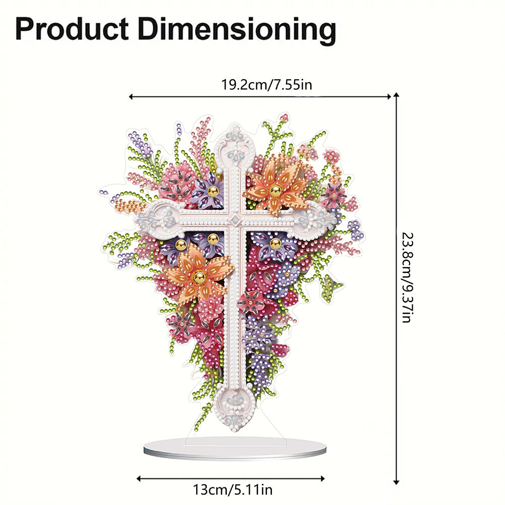 Special Shaped Flower Cross Desktop Diamond Art Kits Bedroom Table Decoration