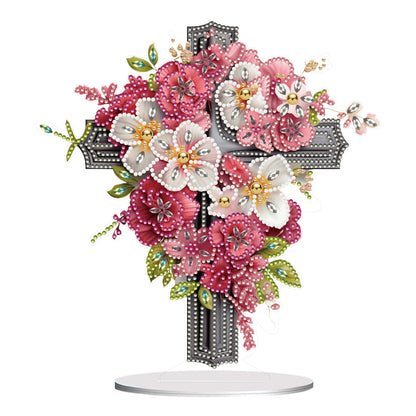 Special Shaped Flower Cross Desktop Diamond Art Kits Bedroom Table Decoration