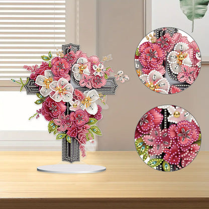 Special Shaped Flower Cross Desktop Diamond Art Kits Bedroom Table Decoration