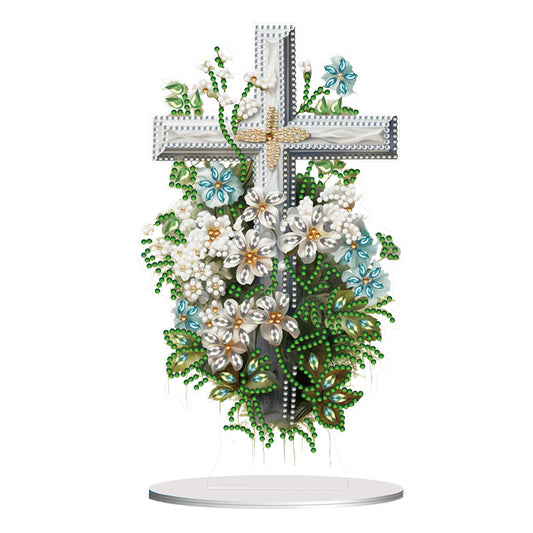 Special Shaped Flower Cross Desktop Diamond Art Kits Bedroom Table Decoration