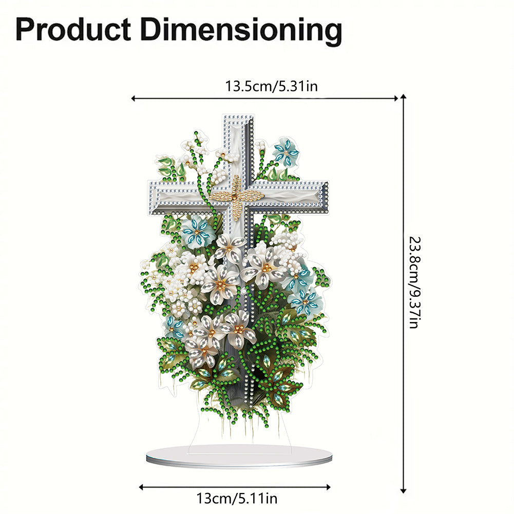 Special Shaped Flower Cross Desktop Diamond Art Kits Bedroom Table Decoration