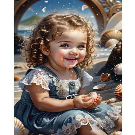 Sweet Girl - Full Round Drill Diamond Painting 40*50CM