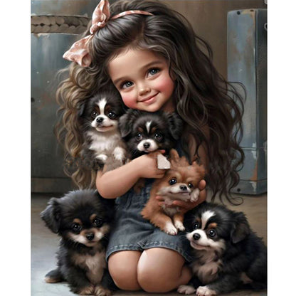 Sweet Girl - Full Round Drill Diamond Painting 40*50CM