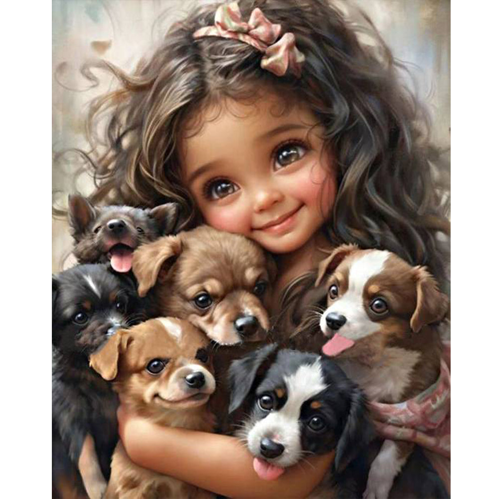 Sweet Girl - Full Round Drill Diamond Painting 40*50CM