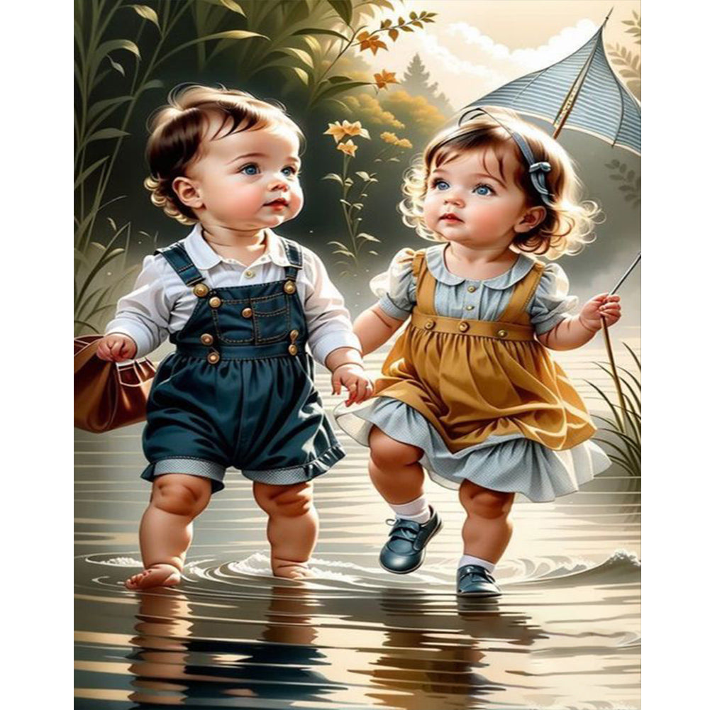 Sweet Couple - Full Round Drill Diamond Painting 40*50CM