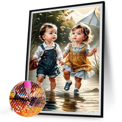 Sweet Couple - Full Round Drill Diamond Painting 40*50CM