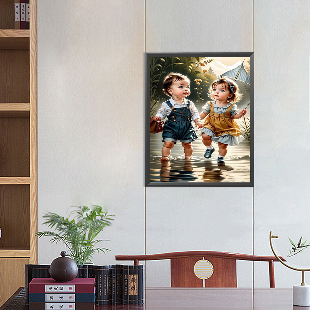 Sweet Couple - Full Round Drill Diamond Painting 40*50CM